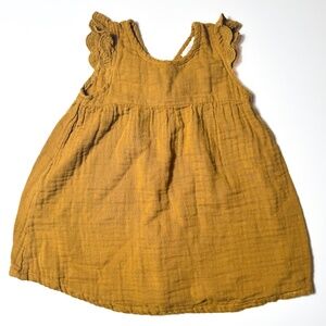 Jamie Kay Golden Lace Dress for Kids Girl Size 3 yo (Girl Dress) Organic Cotton